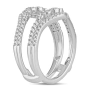 14K white gold 0.50 CTw Diamond ring guard