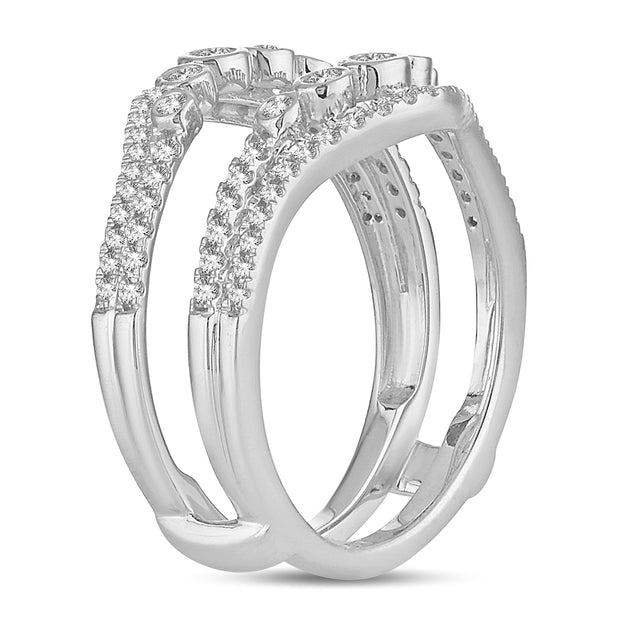 14K white gold 0.50 CTw Diamond ring guard