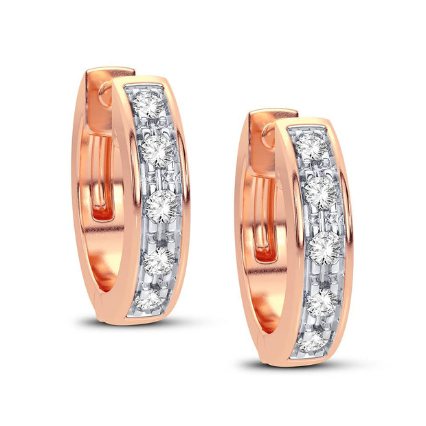 10K rose gold 0.05 CTw Diamond Earrings