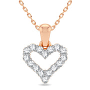 14K rose gold 0.25 CTw Diamond heart Pendant