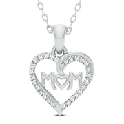 10K white gold 0.13 ctw Diamond mom Pendant