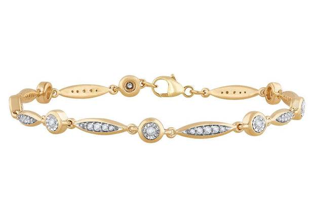 10k YELLOW GOLD 0.50 ctW Diamond Bracelet