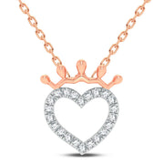 10K Two Tone 0.25 CTw DIAMOND heart PENDANT
