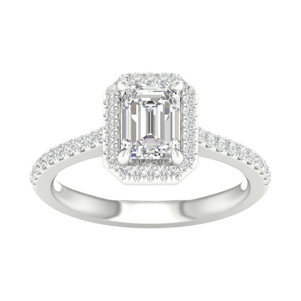14K White Gold 1.75 CTW Lab-Grown Emerald Diamond Ring ( IGI Certified )
