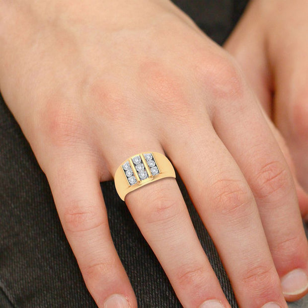 10K yellow gold 0.20 ctw Diamond Men's Ring