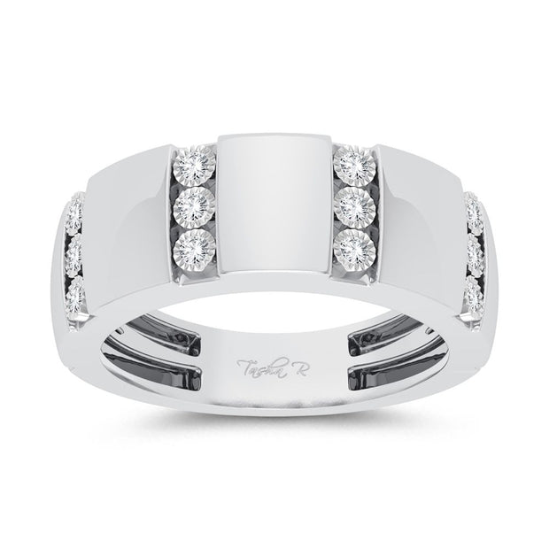 10K white gold 0.20 ctw Diamond Men's Band