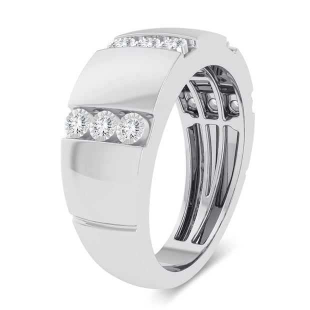 10K white gold 0.20 ctw Diamond Men's Band