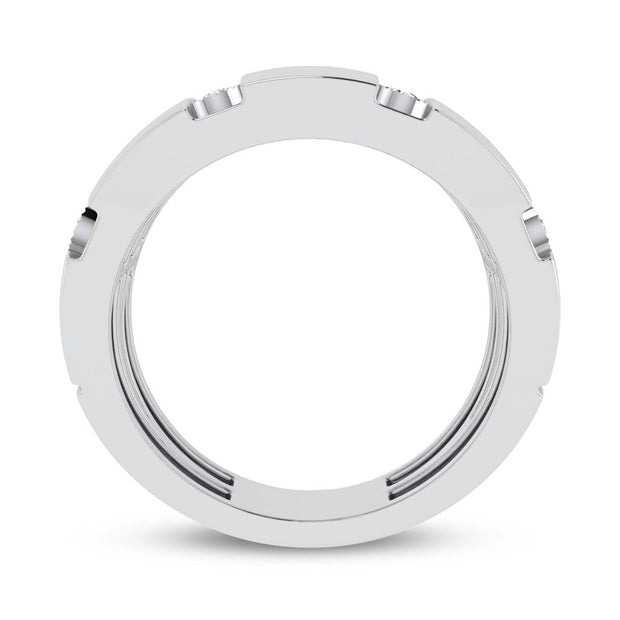 10K white gold 0.20 ctw Diamond Men's Band