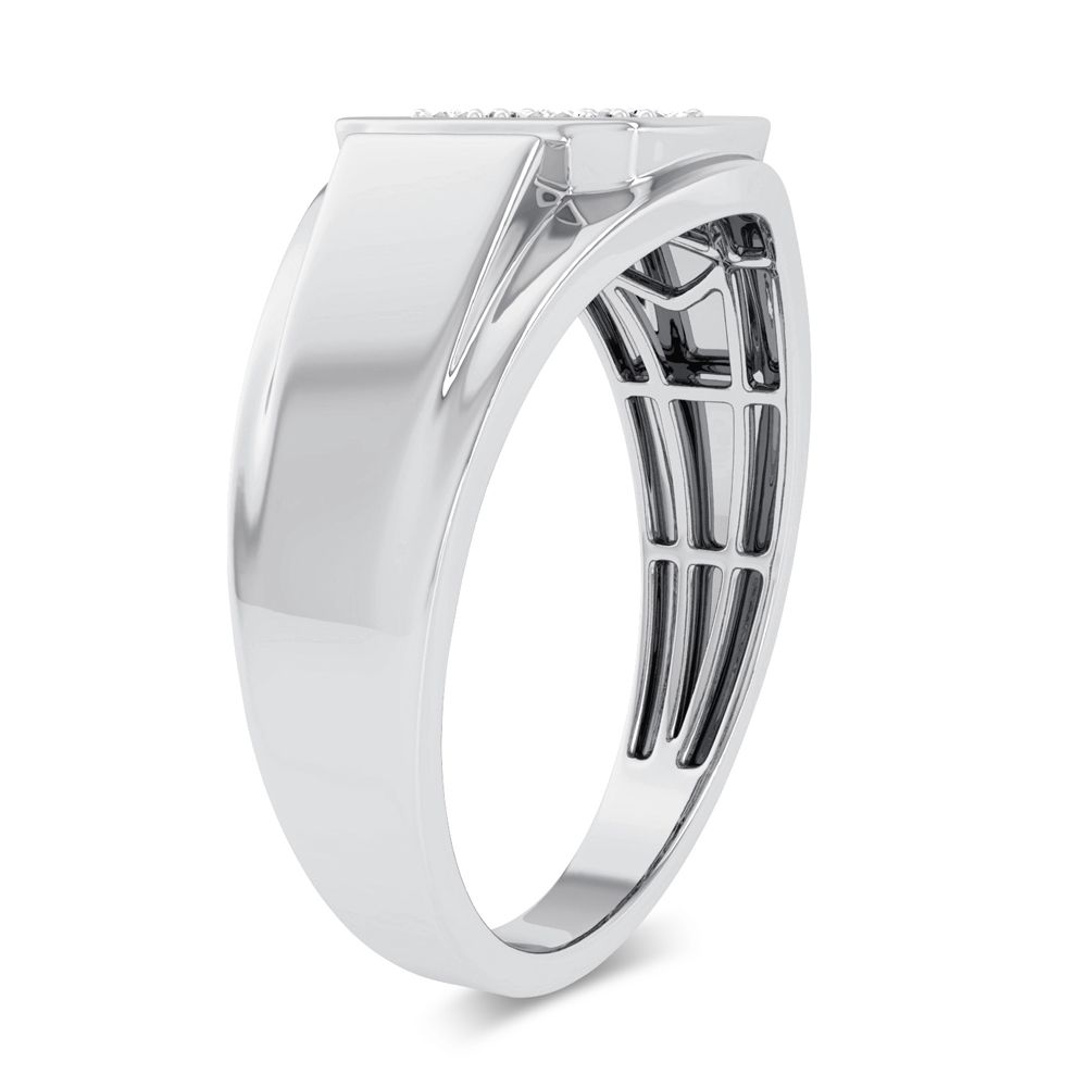 10K White Gold 0.13 ctw Diamond Men'S Ring