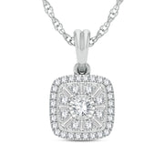 14K WHITE GOLD 0.25 ctw Diamond Pendant