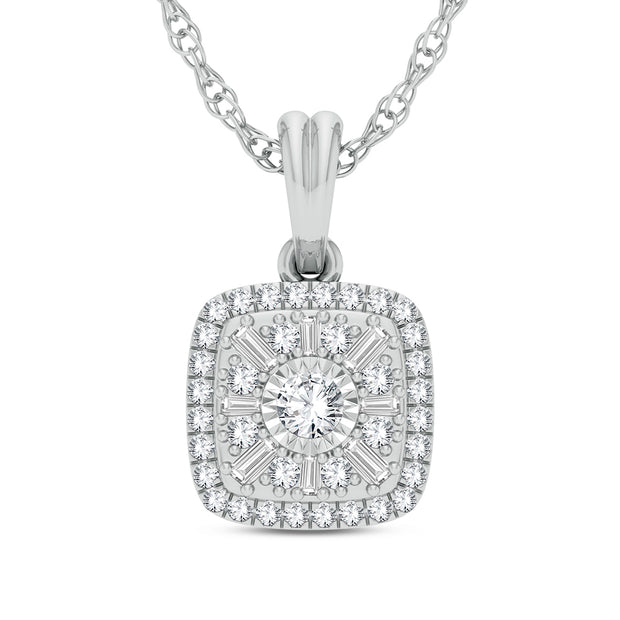 14K WHITE GOLD 0.25 ctw Diamond Pendant
