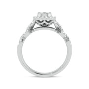 14K white gold 0.50 ctw diamond halo pear Ring