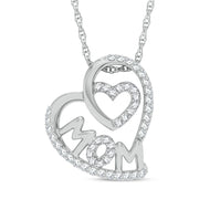 10K white gold 0.20 ctw Diamond mom Pendant