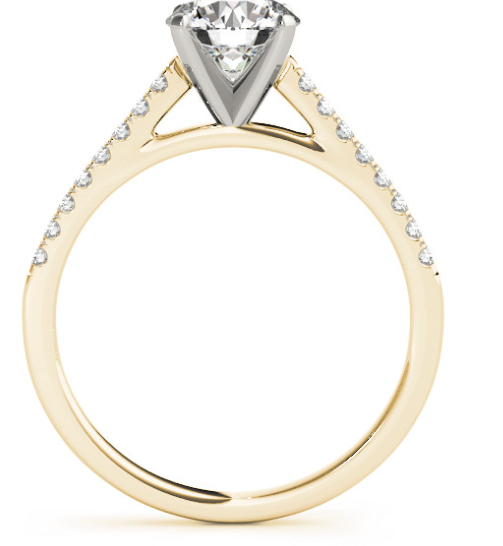 14K Yellow Gold 3.30 ctw Lab-Grown Diamond Round Engagement Ring