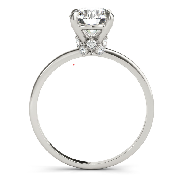 14K White Gold 1.12 ctw Lab-Grown Diamond Round Engagement Ring