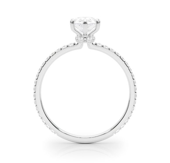 14K White Gold 1.00 Ctw Lab-Grown Diamond Pear Engagement RING