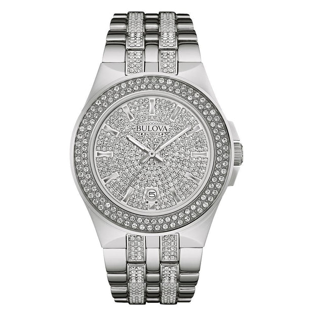 Bulova Dress/Classic Crystal Mens Watch Stainless Steel