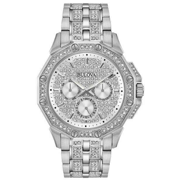 Bulova Dress/Classic Crystal Mens Watch Stainless Steel
