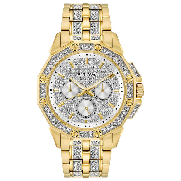 Bulova Dress/Classic Crystal Mens Watch Stainless Steel