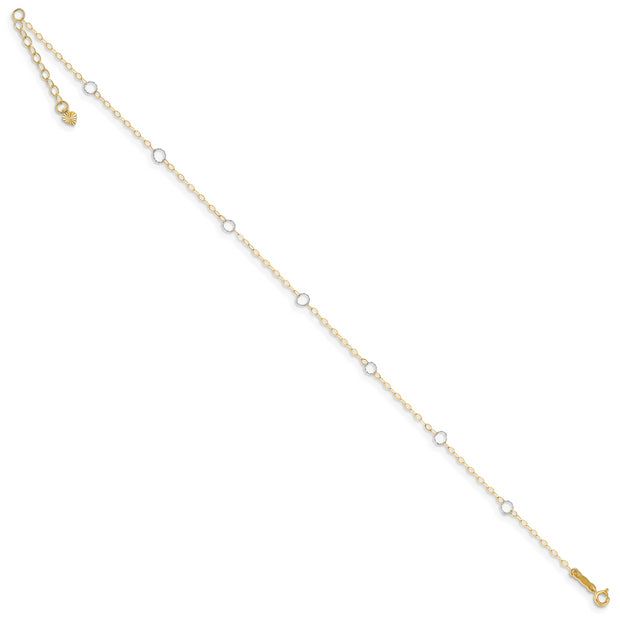 14k Two-Tone Circle 9in Plus 1in ext  Anklet
