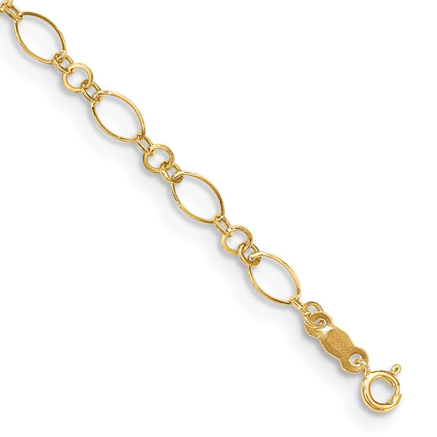14k Fancy Link 9in with 1in ext Anklet