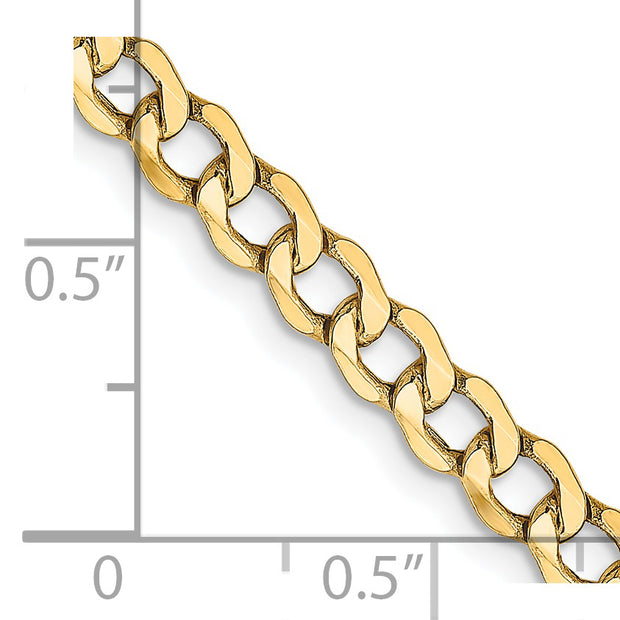14k 4.3mm 24in Semi-Solid Curb Chain