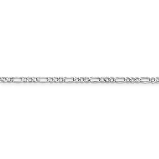 14k WG 2.5mm 24in Semi-Solid Figaro Chain