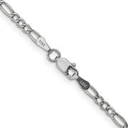 14k WG 2.5mm 24in Semi-Solid Figaro Chain
