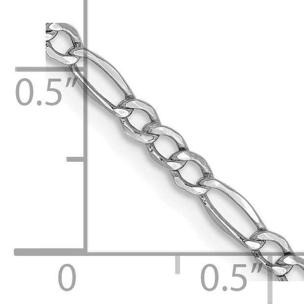 14k WG 2.5mm 24in Semi-Solid Figaro Chain