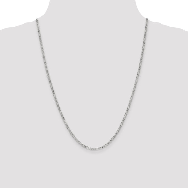 14k WG 2.5mm 24in Semi-Solid Figaro Chain