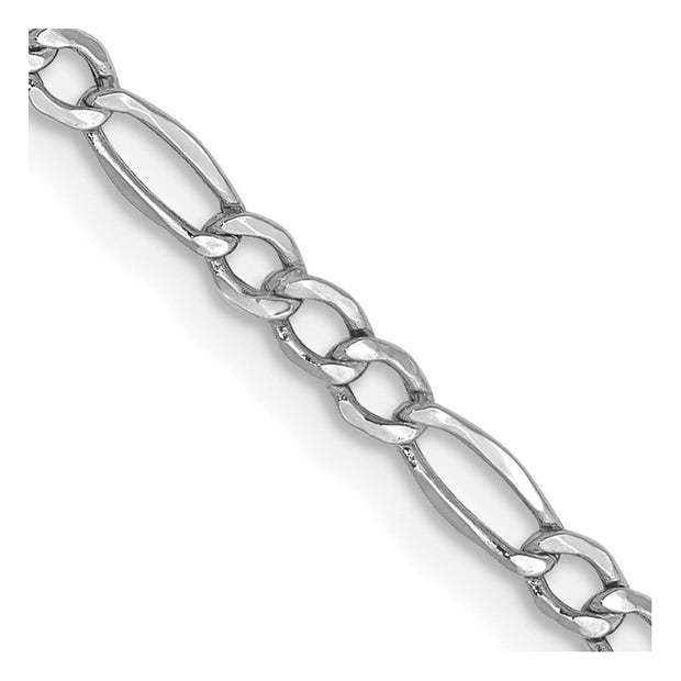 14k WG 2.5mm 24in Semi-Solid Figaro Chain