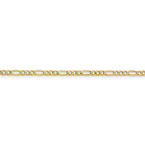 14k 2.5mm 16in Semi-Solid Figaro Chain