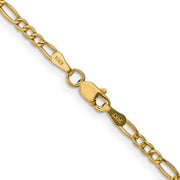 14k 2.5mm 16in Semi-Solid Figaro Chain