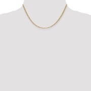 14k 2.5mm 16in Semi-Solid Figaro Chain