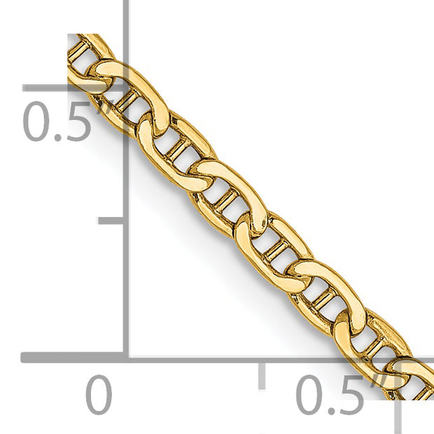 14k 2.4mm 24in Semi-Solid Anchor Chain