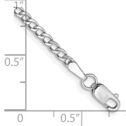 14k WG 2.5mm 9in Semi-Solid Curb Chain Anklet