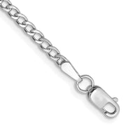 14k WG 2.5mm 9in Semi-Solid Curb Chain Anklet