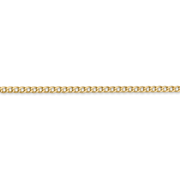14k 2.5mm 18in Semi-Solid Curb Chain