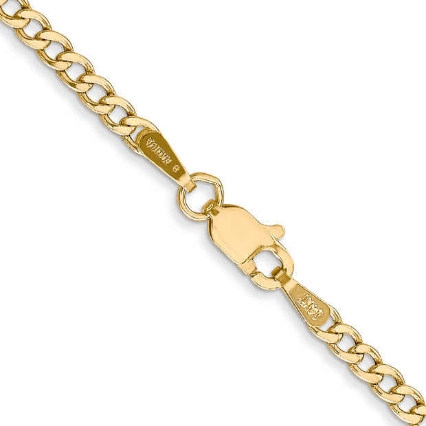 14k 2.5mm 18in Semi-Solid Curb Chain