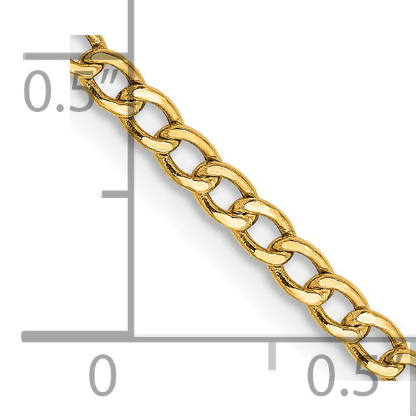 14k 2.5mm 24in Semi-Solid Curb Chain