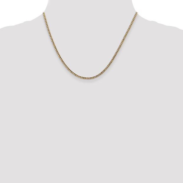 14k 2.5mm 18in Semi-Solid Curb Chain