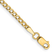 14k 2.5mm 10in Semi-Solid Curb Anklet