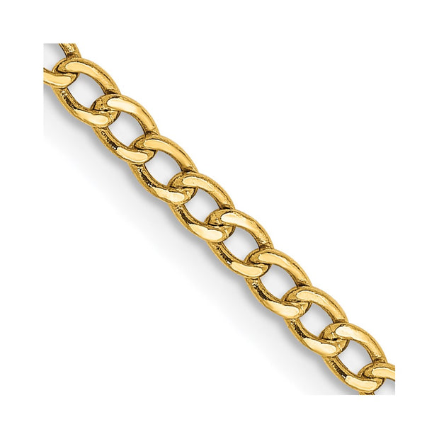 14k 2.5mm 18in Semi-Solid Curb Chain