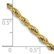 14K 3mm 24in Semi-Solid Rope Chain