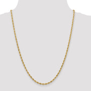 14K 3mm 24in Semi-Solid Rope Chain