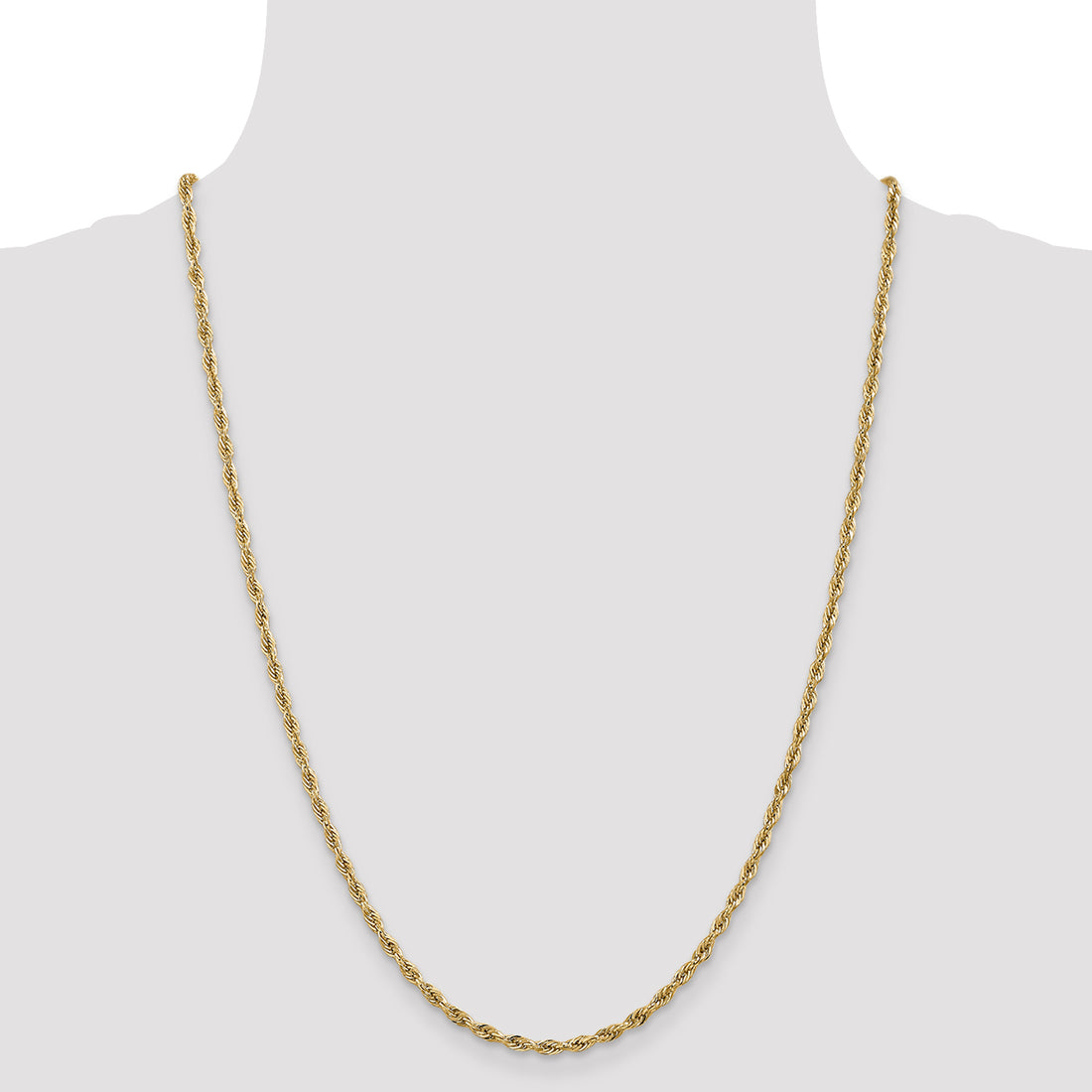 14K 2.8mm 24In Semi-Solid Rope Chain