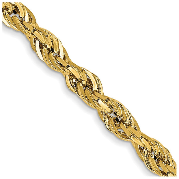 14k 2.8mm 24in Semi-Solid Rope Chain