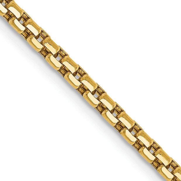 14k 2.45mm 24in Semi-Solid Round Box Chain