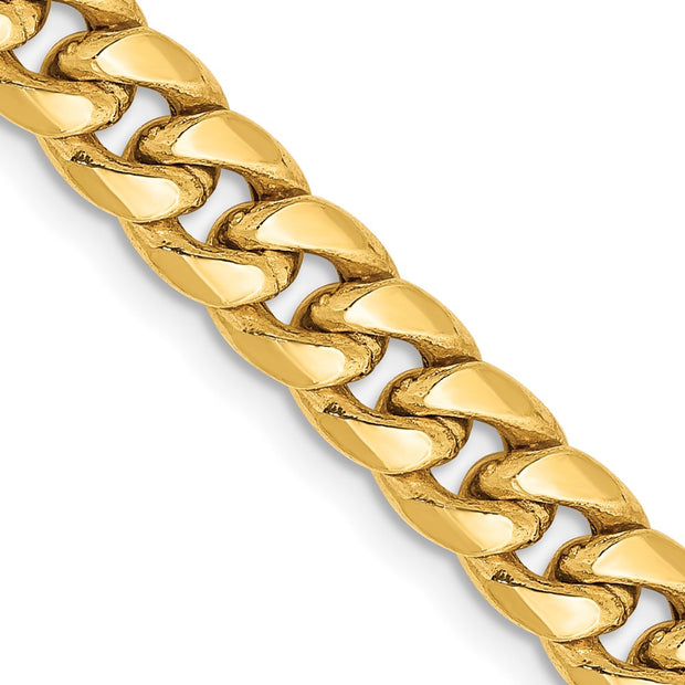 14k 6mm 24in Semi-Solid Miami Cuban Chain