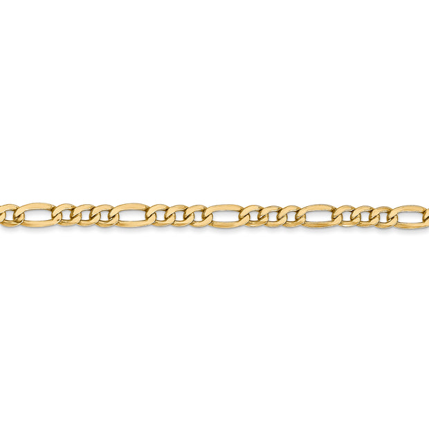 14k 3.5mm 24in Semi-Solid Figaro Chain